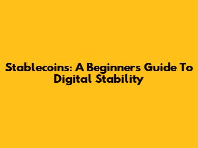 Stablecoins: A Beginner's Guide To Digital Stability