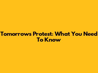 Tomorrow's Protest: What You Need To Know