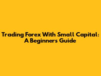 Trading Forex With Small Capital: A Beginner's Guide