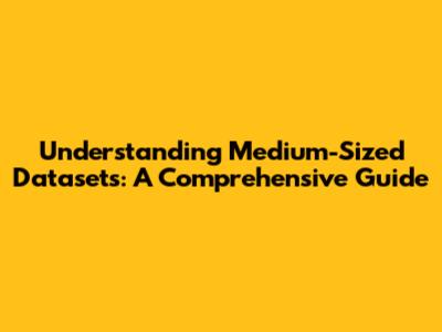 Understanding Medium-Sized Datasets: A Comprehensive Guide