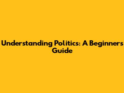 Understanding Politics: A Beginner's Guide