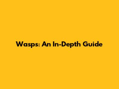Wasps: An In-Depth Guide