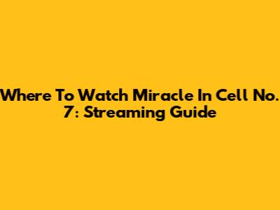 Where To Watch Miracle In Cell No. 7: Streaming Guide