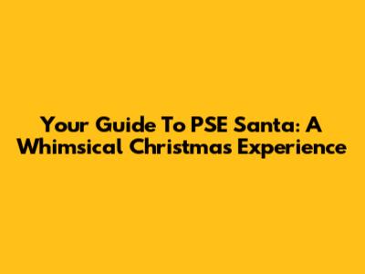Your Guide To PSE Santa: A Whimsical Christmas Experience